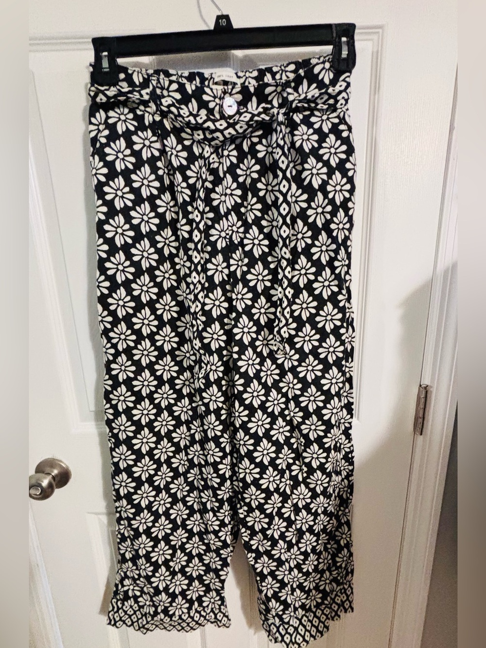 ❤️Rachel Zoe Black & White Floral Wide-Leg Pants Size 6